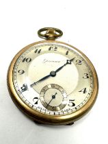 Gents Open Face Rolled Gold Pocket Watch Hand-wind Working