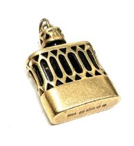 Vintage 9ct gold scent bottle pendant weight 8.8g