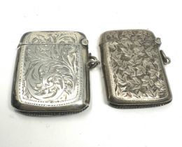 2 x antique silver vesta cases