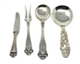 4 x vintage .830 silver norway assorted cutlery