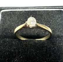 9ct gold antique diamond solitaire ring (1.7g)