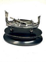 miniature .800 continental boat w/ wooden plinth
