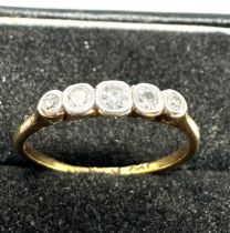 Antique 18ct & plat 5 stone diamond ring weight 1.7g