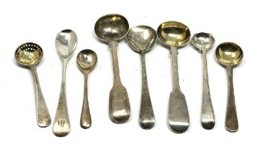 8 x .925 sterling condiment spoons inc georgian etc