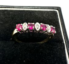 vintage 9ct gold ruby & diamond ring 2g