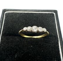 18ct gold antique diamond five stone ring (1.7g)