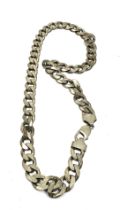 Silver statement gents style curb link necklace (96g)