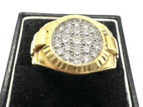 Heavy 18ct gold Diamond wristwatch design ring est 1ct diamonds weight 19.6g