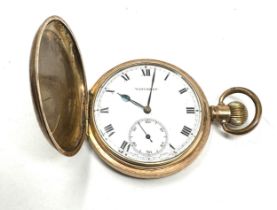 Gents Full Hunter Rolled Gold Pocket Watch Hand-wind Working