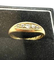 Victorian 18ct gold diamond ring weight 3.5g