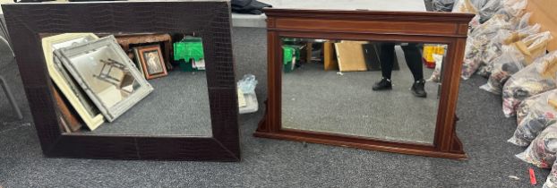 2 Large framed mirrors largest measures approximately 37 inches tall 47 inches wide