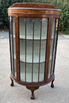 Antique glass fronted cabinet 52 inches tall 29 inches wide 14 inches depth