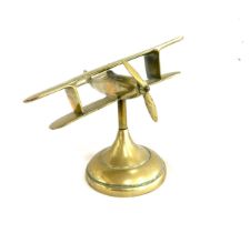 Vintage brass desktop airplane model, approximate measurements: 6 inches tall