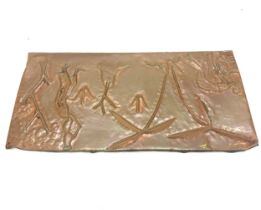 Copper african Katangese picture measures approximately 20 inches by 10 inches