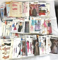 Selection of vintage and later sewing patterns includes Vogue, Next etc