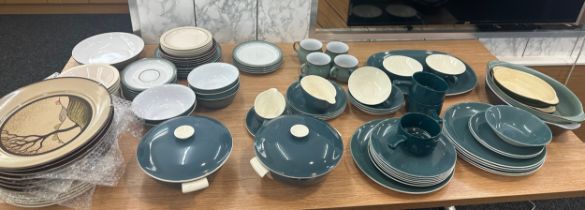 Large selection of part dinner services to include Denby, Poole and others containing tureens,