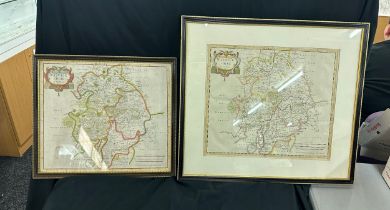 Two framed maps of Warwick largest measures 22 inches high by 24 inches wide
