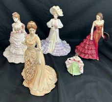 Selection of 6 lady figures includes Royal Doulton, Coalport, Royal Worcester etc