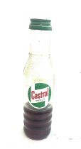 Vintage Castrol oil glass bottle and contents