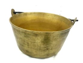 Large vintage brass jam pan 6.5 inches tall 12 inches diameter