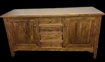 Cherry wood sideboard featuring 2 doors, 4 drawers, approximate measurements: Length 67 inches,