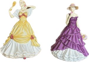 2 Boxed Royal Doulton Lady figures includes pretty ladies megan hn 5512, pretty ladies lauren hn5514