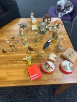 Selection of assorted animal figures includes Wade, Beswick, Boarder fine art etc