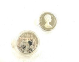 Two silver crown coins 1977 and 1981 proof condition