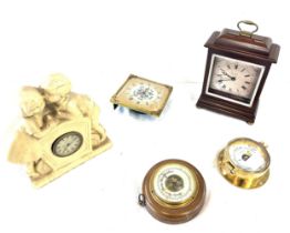 Selection of vintage and later clocks to include mantel, novelty etc