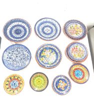 Large selection of Planaria Jose Cartaxo hand painted clay terracotta plates