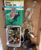 Selection of miscellaneous includes alcohol miniatures, hair dryer etc