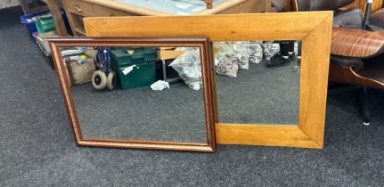 2 Large framed mirrors largest measures approximately 32 inches by 52 inches