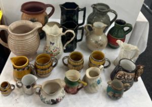 Selection of vintage porcelain jugs to include Aynsley etc