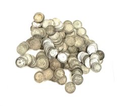 Large collection of pre 1920 silver sixpences, collectable coins, weight 218grams