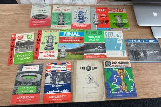 Selection of FA cup final programs 1960s and international programs