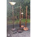 Selection of 4 vintage standard lamps, untested