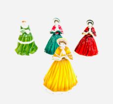 4 Boxed Royal Doulton days of christmas figures includes the First day, Fourth Day, 7th day and