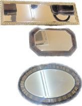 3 Beveled edge mirrors largest measures approximately 42 inches by 15 inches wide