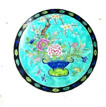 Oriental hand painted plate, diameter 12 inches