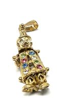 9ct gold vintage articulated clown charm (2.4g)