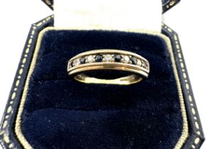 9ct gold diamond & sapphire half eternity ring (2.7g)