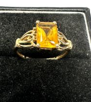 9ct gold citrine ring weight 2.1g