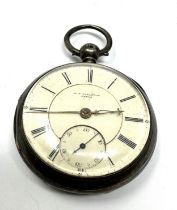 Antique silver fusee open face pocket watch m.t.galloway leeds the watch is ticking but stops