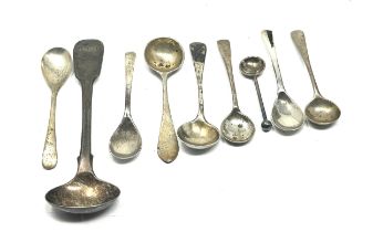 9 silver condiment spoons weight 40g