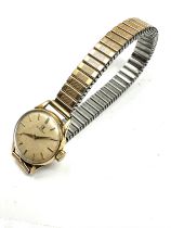 Ladies 9ct gold omega wristwatch the watch is ticking