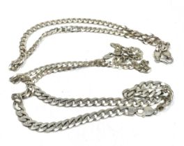 Three chunky silver curb link chain necklaces (130g)