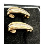 9ct gold diamond earrings 0.25ct diamonds weight 4g