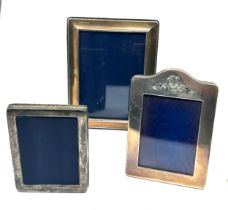 3silver picture frames largest measures approx 15cm by 11cm