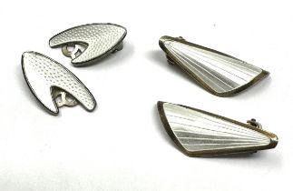 2 pairs of Vintage norway silver & enamel earrings
