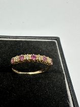 9ct gold ruby & diamond ring weight 1.3g